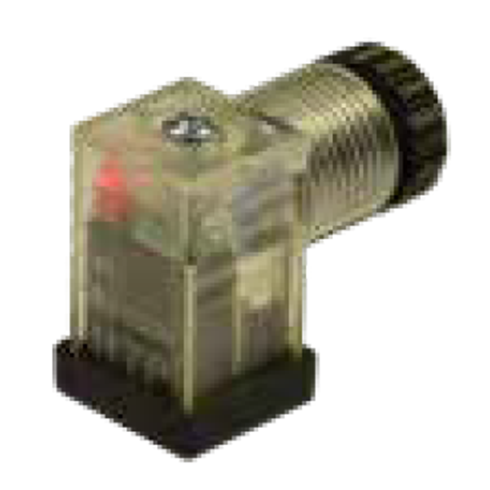 Soket, ledli, kare, 16x16x26mm, ayak aralığı 9,4mm, 2+1 kutup, 24V AC/DC