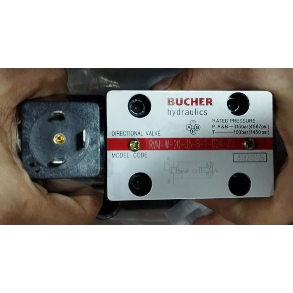 NG25, (DBW20) boşaltmalı modüler emniyet valfi, 350 bar, 24V DC