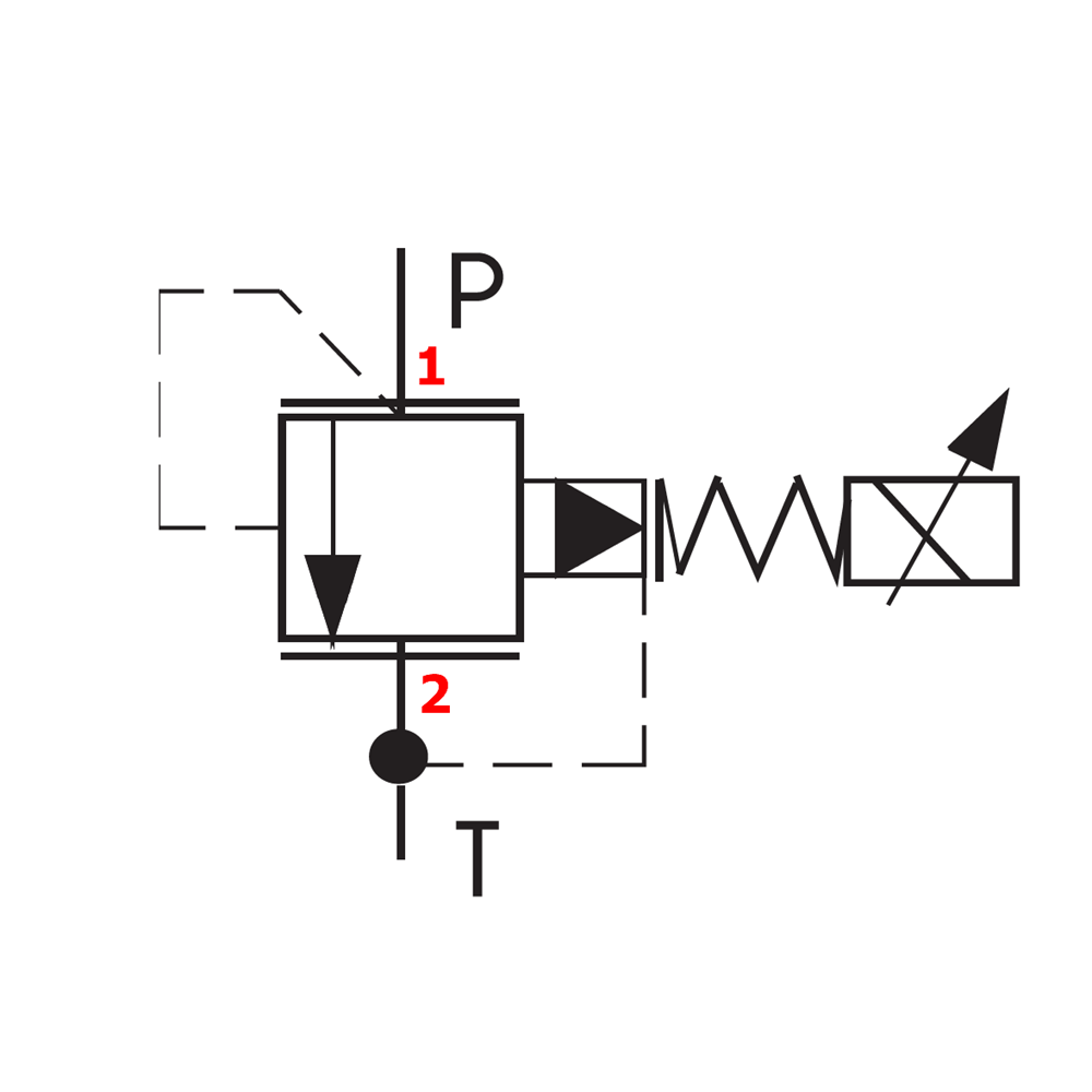 Oransal emniyet valfi, Pilot kumandalı, 80lt, 120 bar, 24V DC, C10-2