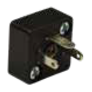 Soket bazası, kare, 15,9x15,9x8,5mm, ayak aralığı 9,4mm, 2+1 kutup, 250V AC/ 300VDC