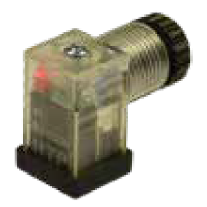 Soket, ledli, kare, 16x16x26mm, ayak aralığı 8mm, 2+1 kutup, 24V AC/DC