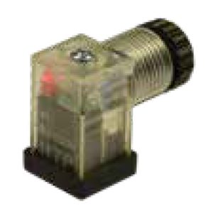 Soket, ledli, kare, 16x16x26mm, ayak aralığı 9,4mm, 2+1 kutup, 24V AC/DC