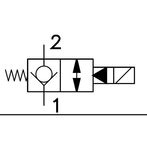 Selonoid valf, 2/2, tek çekli, çift yölü, NK, 38 lt, 350 bar, 24V DC, C08-2