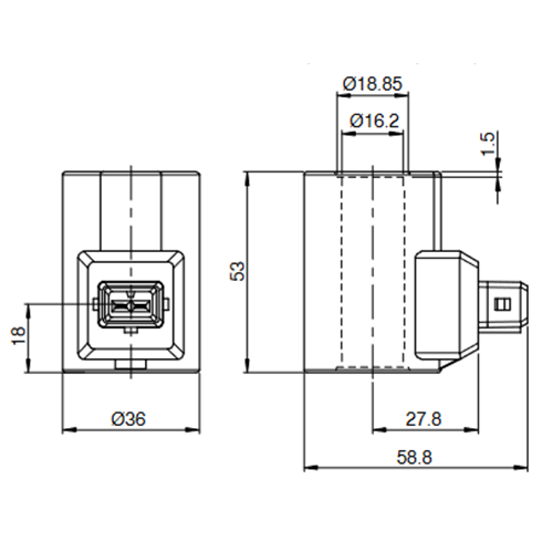 Bobin, 2 pimli, 24V DC, 17W, (16-36-H53)