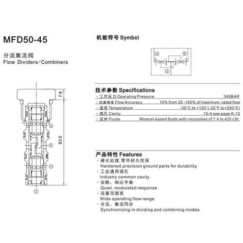 Akış Bölücü, 22,7 lt, 50-50, 345 bar, C10-4