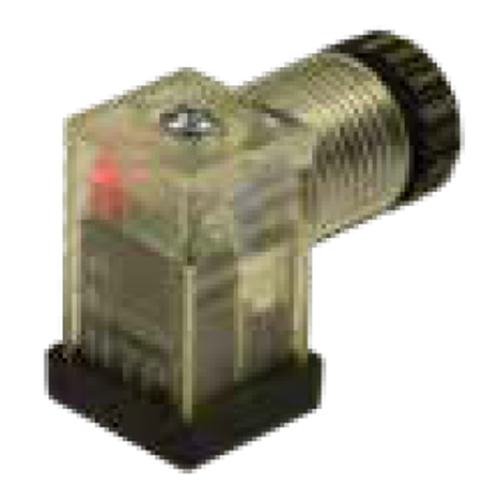 Soket, ledli, kare, 16x16x26mm, ayak aralığı 8mm, 2+1 kutup, diyotlu, 230V DC