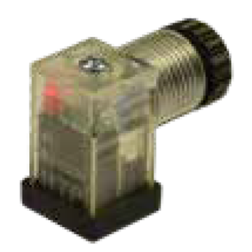 Soket, ledli, kare, 16x16x26mm, ayak aralığı 8mm, 2+1 kutup, akım korumalı, 230V AC/DC