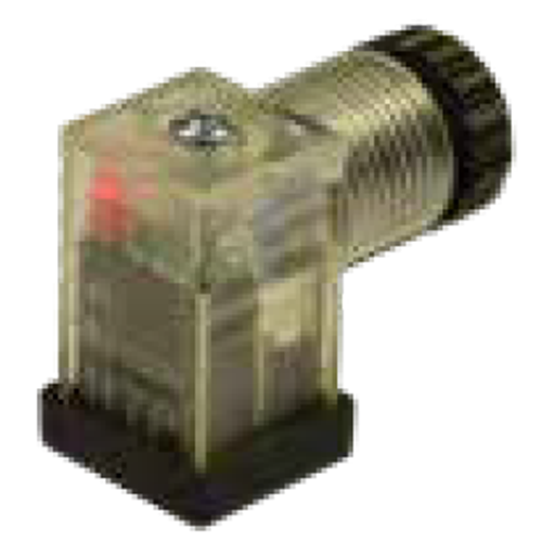 Soket, ledli, kare, 16x16x26mm, ayak aralığı 9,4mm, 2+1 kutup, akım korumalı, 24V AC/DC