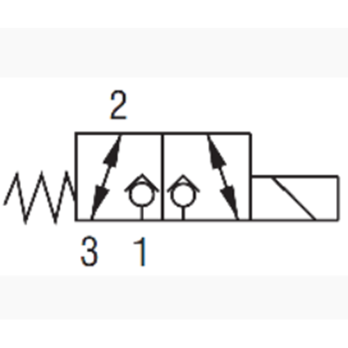 Selonoid valf, 3/2, 2-3 açık, enrjilendiğinde 1-2 açık, çift yönlü, NK, 30 lt, 350 bar, bobinsiz, manuelsiz, C08-3