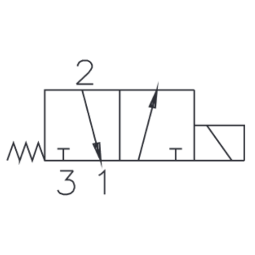 Selonoid valf, 3/2, 2-1 açık, enerjilendiğinde 3-2 açık, 60 lt, 350 bar, bobinsiz, C10-3