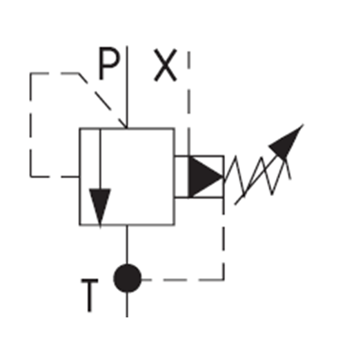 Emniyet valfi, dıştan pilotlu, spool tip, 70 lt, 210 bar, QF2 - burun Ø18 - M22x1,5